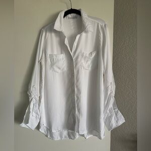 Slim Fit White Button-Down Shirt